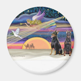 Christmas Star - Dobermans (two black) Magnet