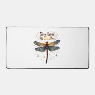Christmas Star Dragonfly Desk Mat