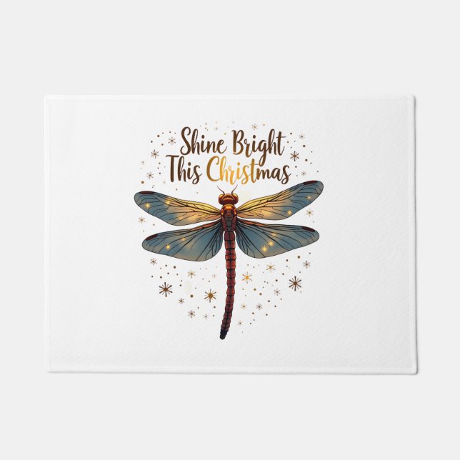 Christmas Star Dragonfly Doormat (Front)