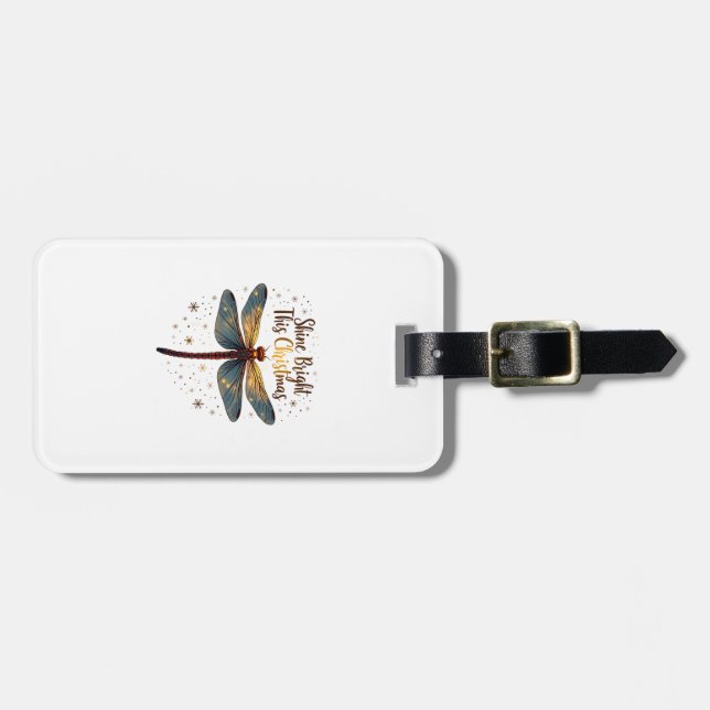Christmas Star Dragonfly Luggage Tag (Front Horizontal)