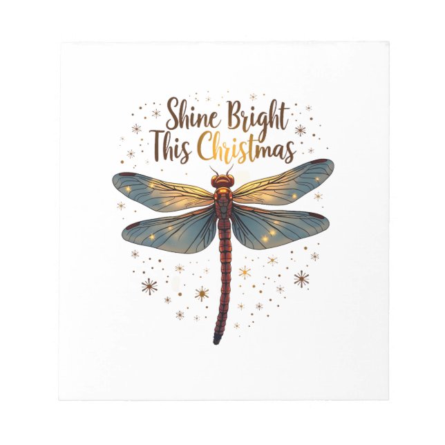 Christmas Star Dragonfly Notepad (Front)