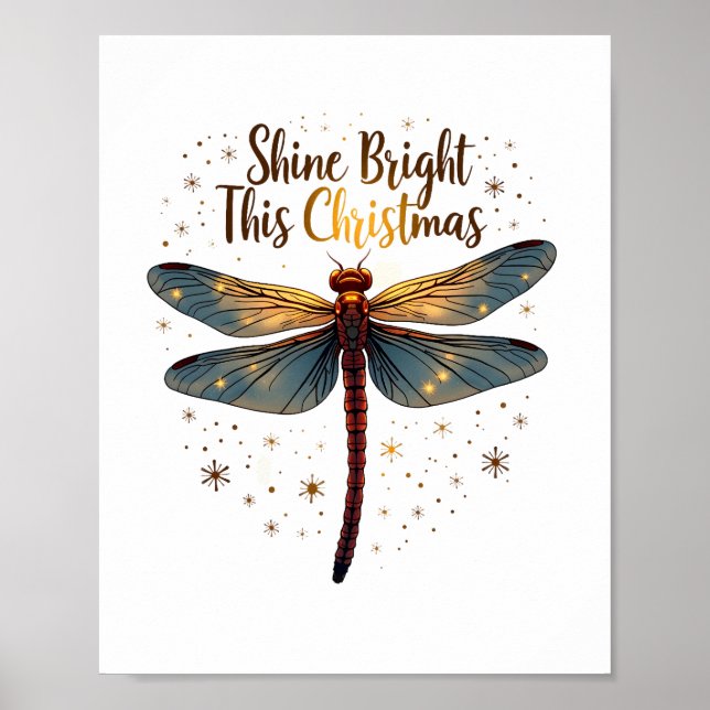 Christmas Star Dragonfly Poster (Front)