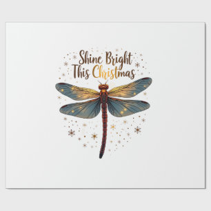 Christmas Star Dragonfly Wrapping Paper