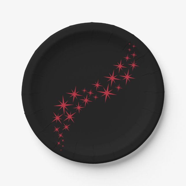 Christmas Star Flourish Paper Plate (Front)