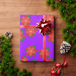 Christmas Star Flowers Wrapping Paper