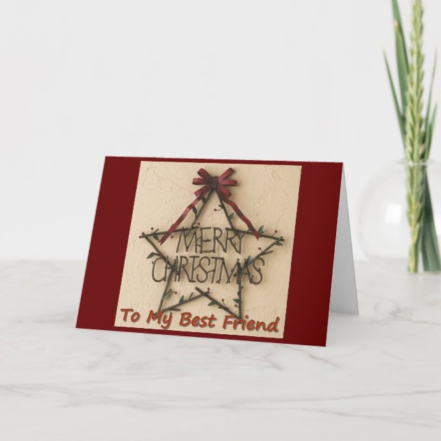 CHRISTMAS STAR FOR MY BEST FRIEND AT CHRISTMAS HOL HOLIDAY CARD (Front)