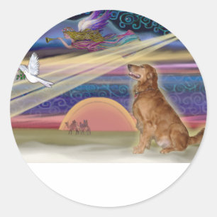 Christmas Star - Golden Retriever #3 Classic Round Sticker
