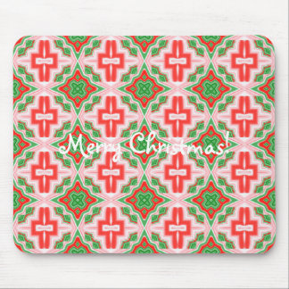Christmas Star Kaleidoscope Tiled Mouse Pad