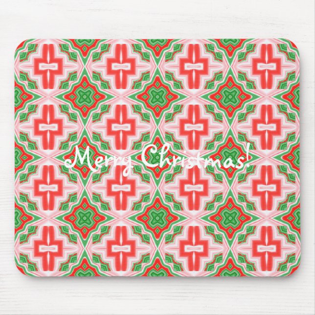Christmas Star Kaleidoscope Tiled Mouse Pad (Front)