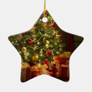 Christmas Star Ornament/Tree and Presents Ceramic Tree Decoration