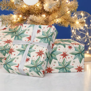 Christmas Star Ornaments Modern Christmas Wrapping Paper