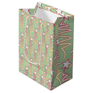 Christmas Star Pale Green Medium Gift Bag