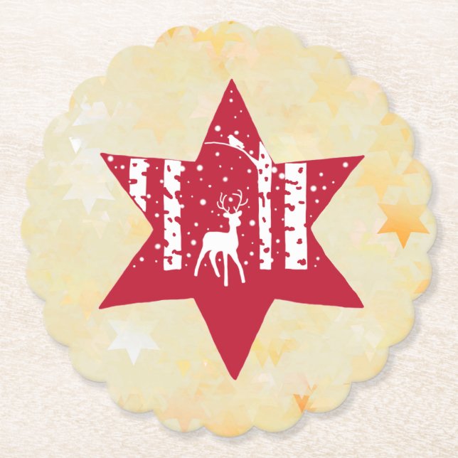Christmas star  paper coaster (Front)