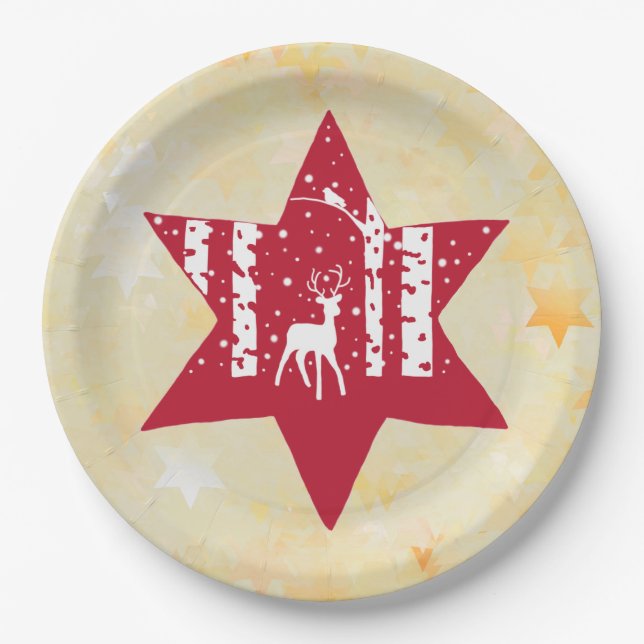 Christmas star  paper plate (Front)