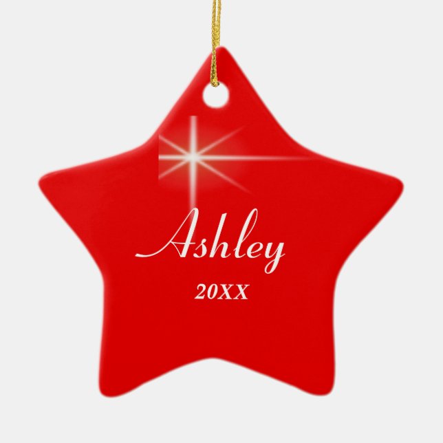 Christmas Star Personalised Ornament (Front)