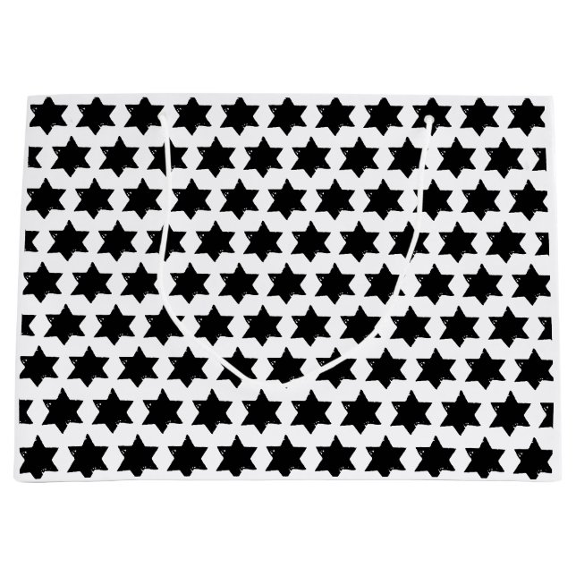 Christmas Star Potato Print Large Gift Bag (Front)