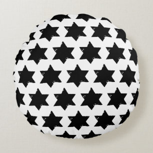 Christmas Star Potato Print Round Cushion