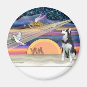 Christmas Star - Siberian Husky 1 Magnet