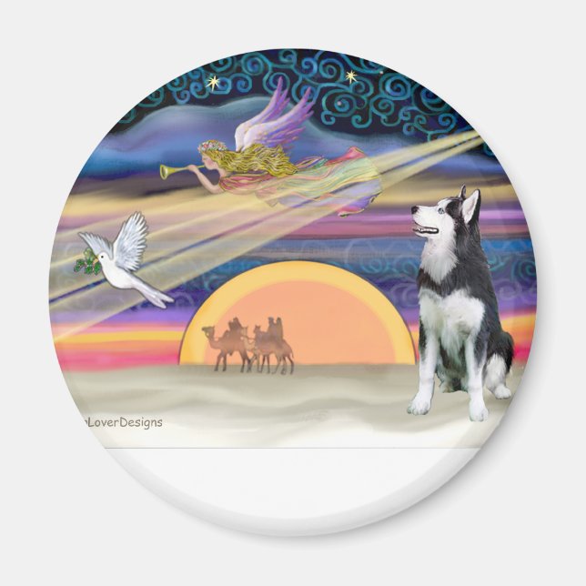 Christmas Star - Siberian Husky 1 Magnet (Front)