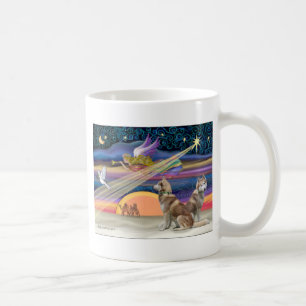 Christmas Star - Siberian Husky (two red) Coffee Mug