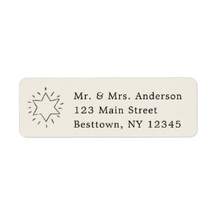 Christmas Star Simple Text Return Address