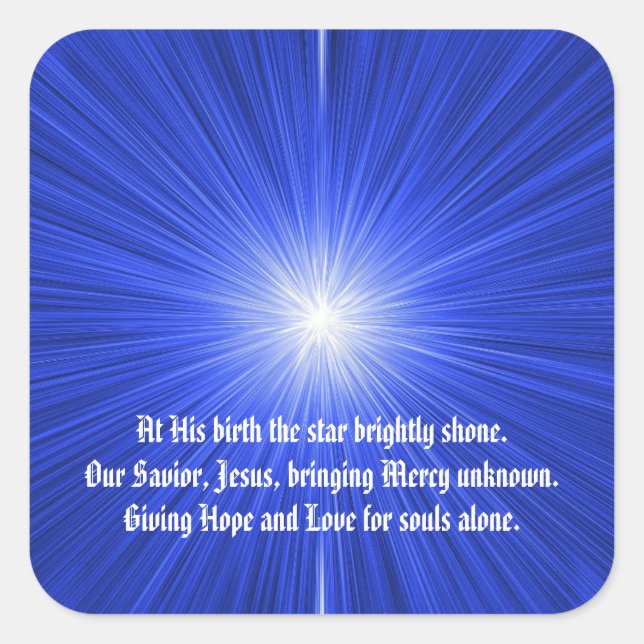 Christmas Star Square Sticker (Front)