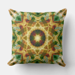 Christmas Star Winter Green Autumn Brown Cushion