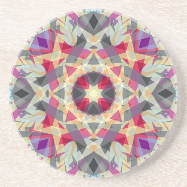 Christmas Star Winter Grey Purple Red Yellow  Coaster (Front)