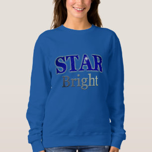 Christmas Star Word Art Blue and Silver Sweatshirt
