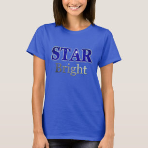 Christmas Star Word Art Blue and Silver  T-Shirt