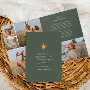 Christmas Star Year in Review Photo Collage Invitation