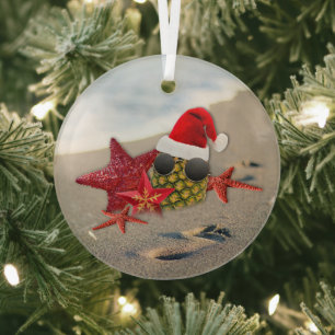 Christmas Starfish Beach Glass Tree Decoration