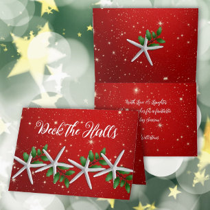 Christmas Starfish Deck the Halls Cards