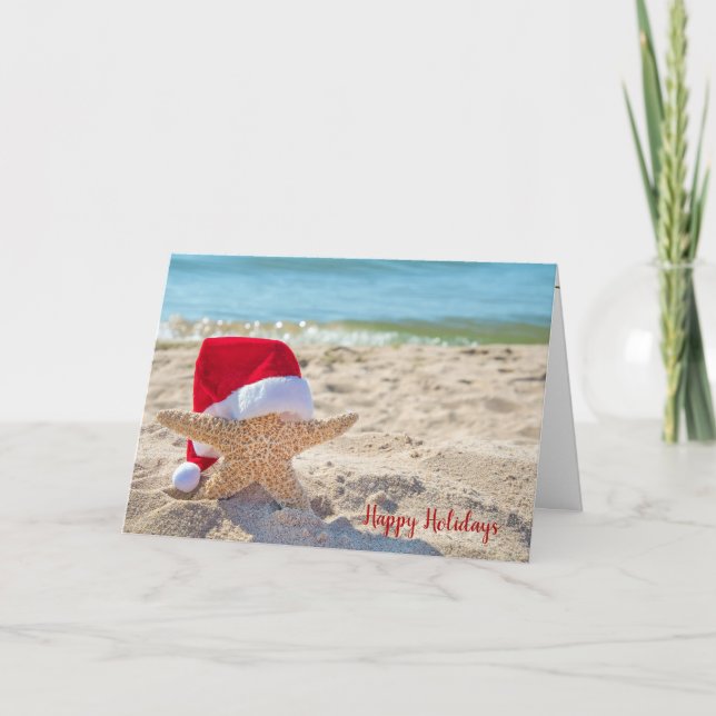 Christmas starfish in sand card (Front)