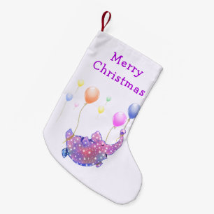 Christmas Starry Elephant Flying Colourful Balloon Small Christmas Stocking