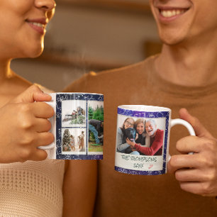 Christmas Starry Night Doodles 6 Photo Family Gift Coffee Mug
