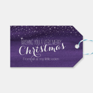 Christmas Starry night sky gift tag
