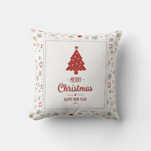 Christmas Stars and Snowflakes Pattern Cushion