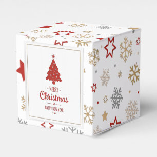 Christmas Stars and Snowflakes Pattern Favour Box