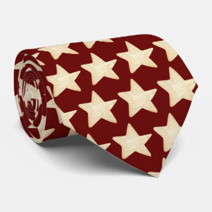Christmas Stars Burgundy Neck Tie