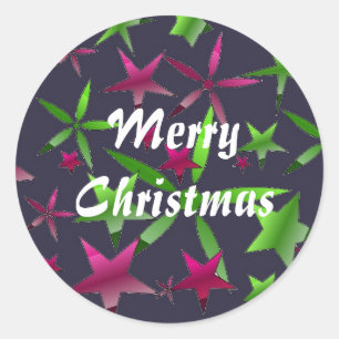 Christmas Stars Classic Round Sticker