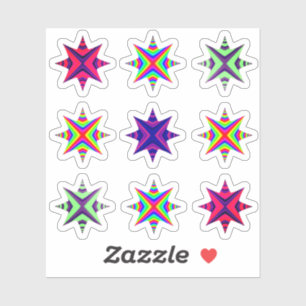 Christmas Stars colourful sticker pack