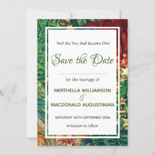 CHRISTMAS STARS Custom Scripture Festive Wedding Save The Date