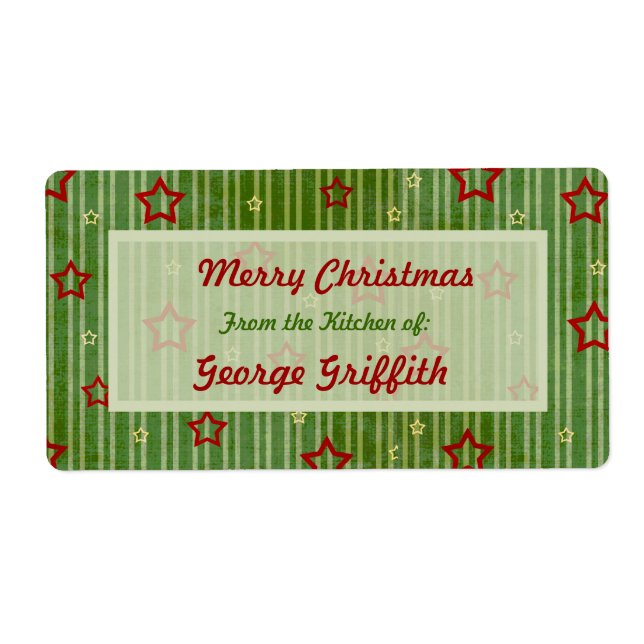 Christmas Stars From the Kitchen of Labels. (Front)