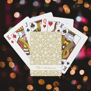 Christmas Stars Gold Pattern Luxury Personalised Playing Cards