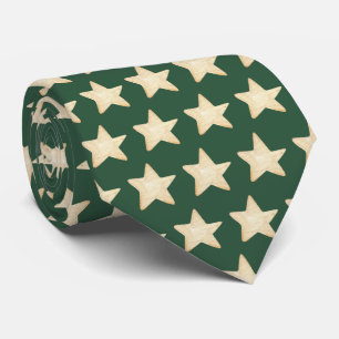 Christmas Stars Green Neck Tie