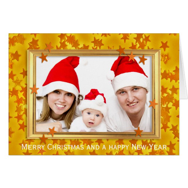 Christmas Stars Photo Frame + your photo & text (Front Horizontal)