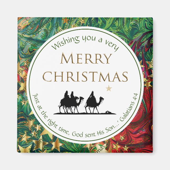 CHRISTMAS  STARS Three Wise Men Festive Scripture Magnet (Front)