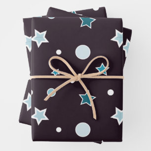 Christmas Stars Wrapping Paper Sheet