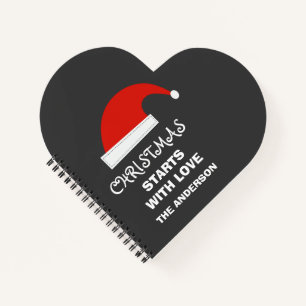 Christmas Starts With Love Personalised Family Notebook
